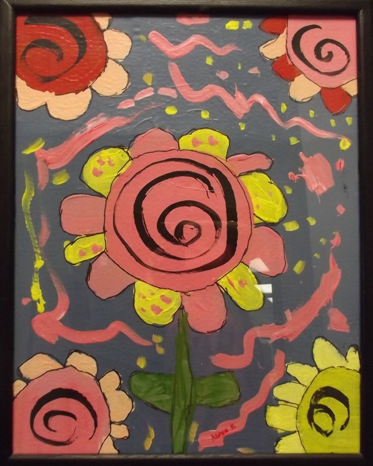 painting of colorful flowers