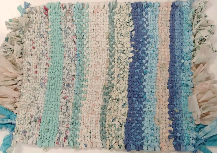 JC-art-spring weaving rug of creams and blues