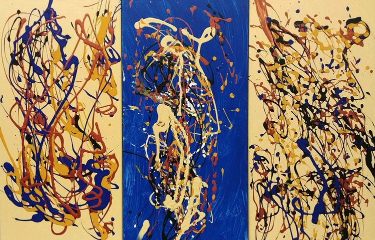 JW-art-ColorsWind abstract painting of paint drops