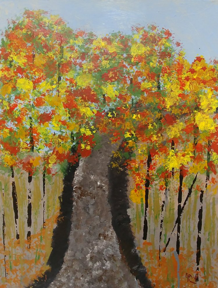 JW-art-FallJourneys painting of fall trees