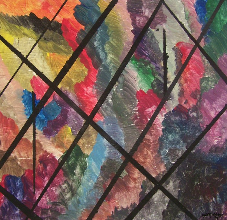 abstract painting of colors and lines