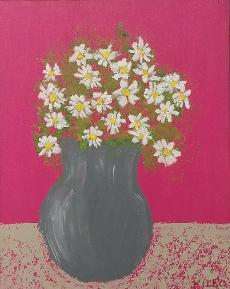 KO-art-Bouquet painting of flower vase